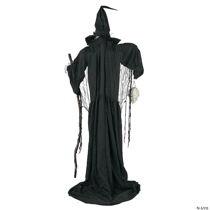 5 Ft. 6" Animated Standing Witch with Skull & Walking Stick