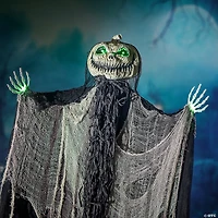 5 Ft. 6” Green Light-Up Standing Pumpkin Man Halloween Decoration