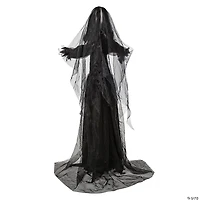 5 Ft. 6" Standing Animated Bride with Black Dress Halloween Decoration
