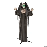 5 Ft. 6" Standing Skeleton Reaper with Animated Wings Halloween Decoration