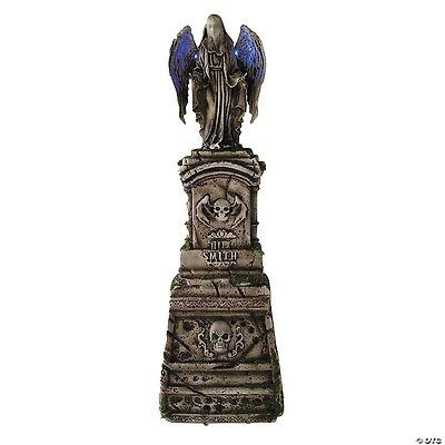 5 Ft. 7" Tombstone with Light-Up Angel & Skulls Halloween Decoration