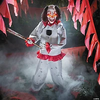 5 Ft. 8 3/4" Animated Standing Clown with Baseball Bat Halloween Decoration