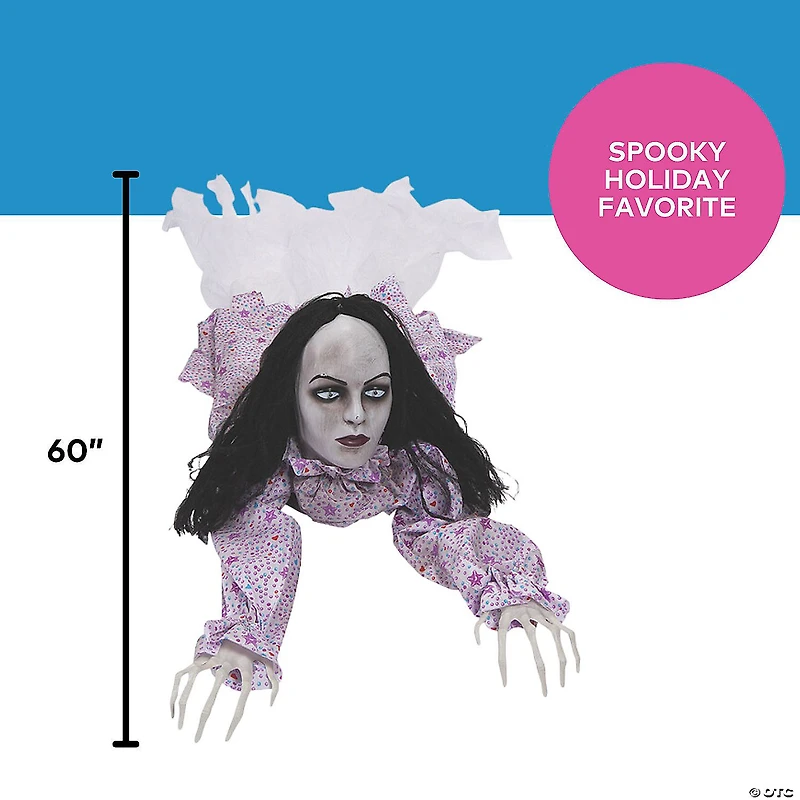 5 Ft. Animated Crawling Creepy Woman Halloween Decoration