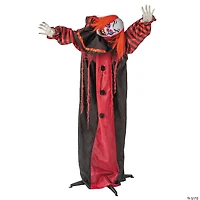 5 Ft. Animated Standing Black & Red Clown Halloween Decoration