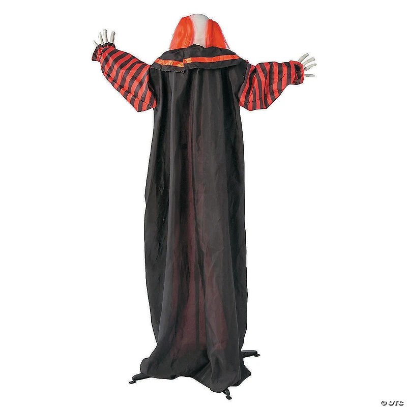 5 Ft. Animated Standing Black & Red Clown Halloween Decoration