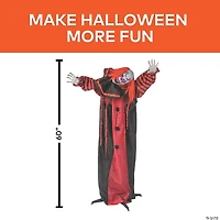 5 Ft. Animated Standing Black & Red Clown Halloween Decoration