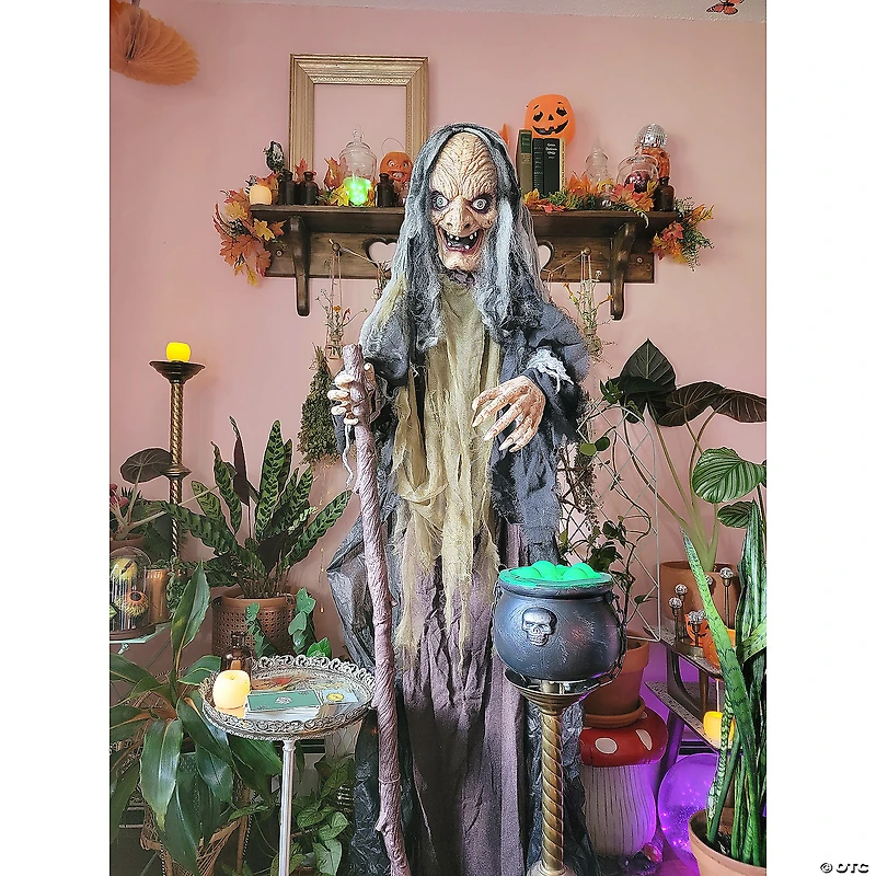 5 Ft. Animated Standing Witch Halloween Decoration