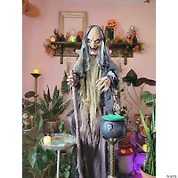 5 Ft. Animated Standing Witch Halloween Decoration