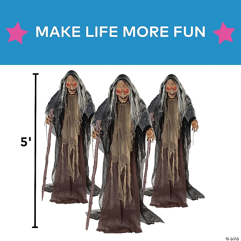5 Ft. Bulk Animated Standing Witches Set - 3 Pc.