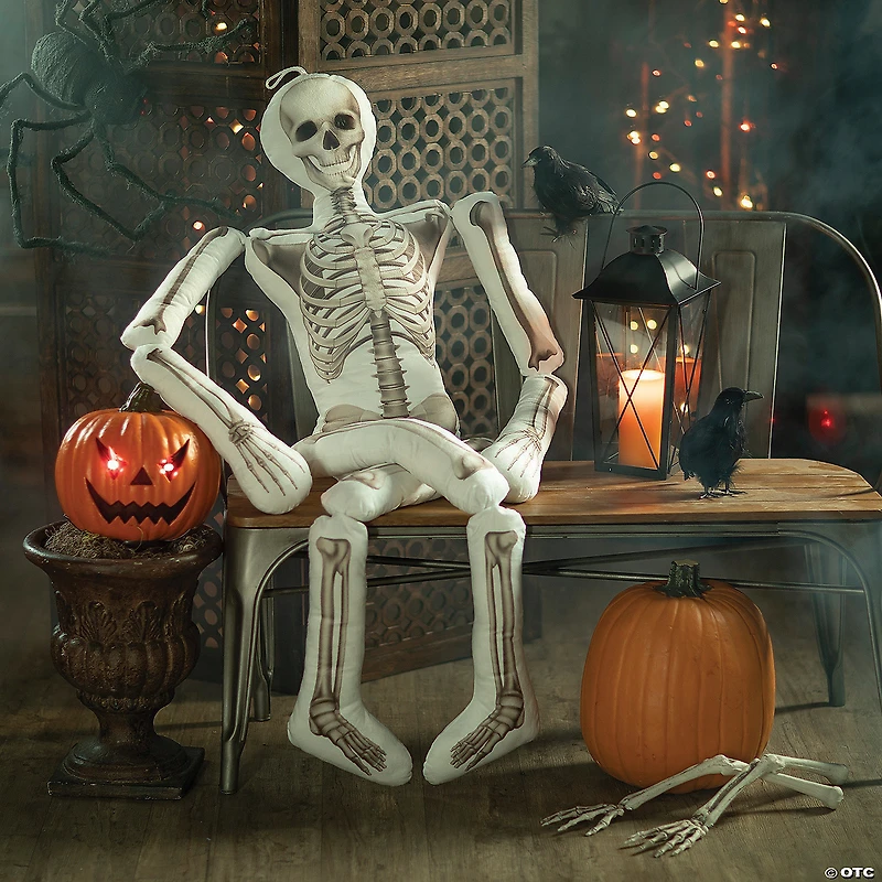 5 Ft. Halloween Stuffed Skeleton Pillow Halloween Decoration