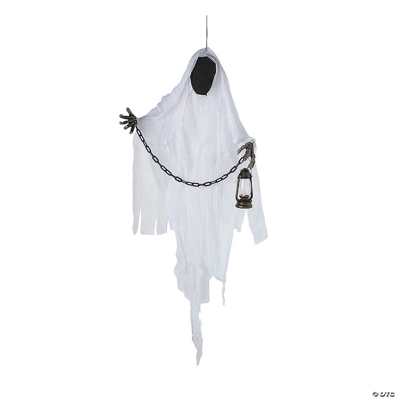 5 Ft. Hanging Faceless Ghost with Lantern & Chain Halloween Decoration