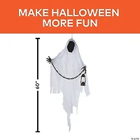 5 Ft. Hanging Faceless Ghost with Lantern & Chain Halloween Decoration