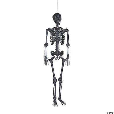 5 Ft. Life-Size Posable Black Skeleton Halloween Decoration