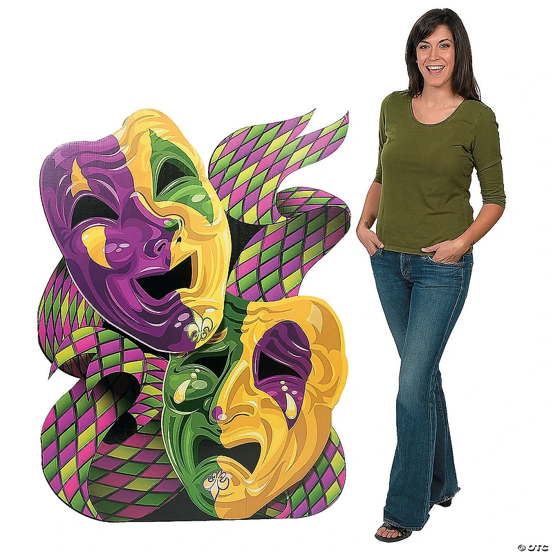5 Ft. Mardi Gras Mask Cardboard Cutout Stand-Up