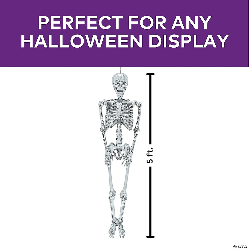 5 Ft. Posable Disco Skeleton Halloween Decoration