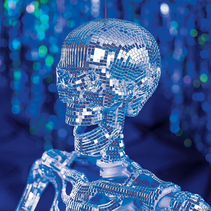 5 Ft. Posable Disco Skeleton Halloween Decoration