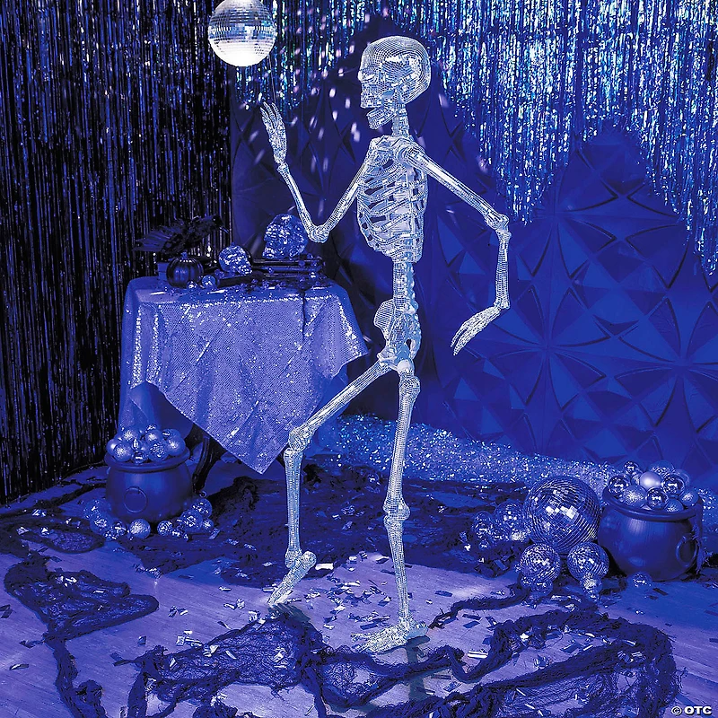 5 Ft. Posable Disco Skeleton Halloween Decoration
