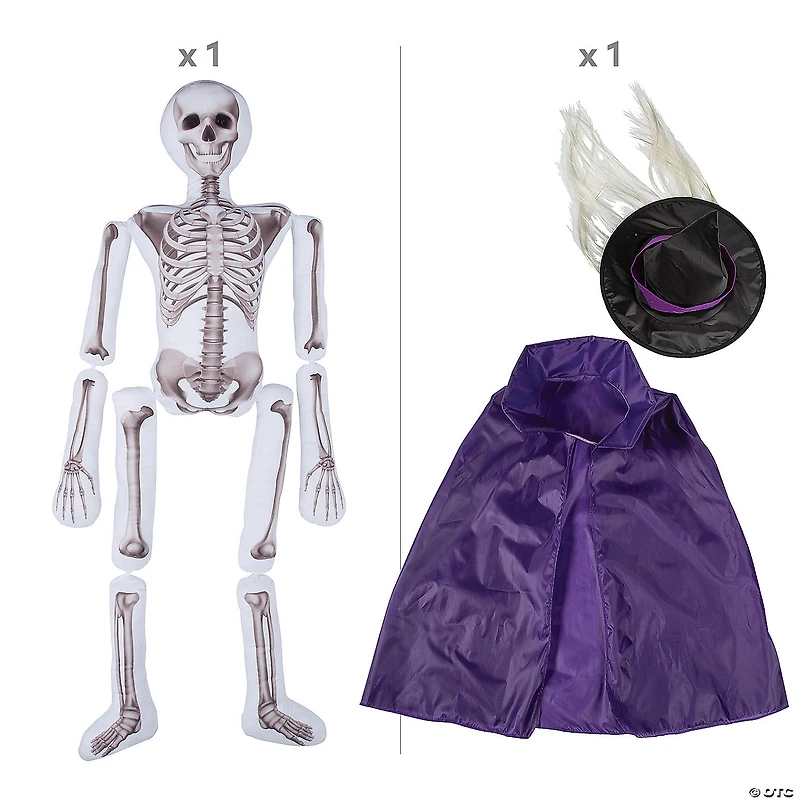 5-Ft. Skeleton Plush Witch Outfit Kit - 3 Pc.