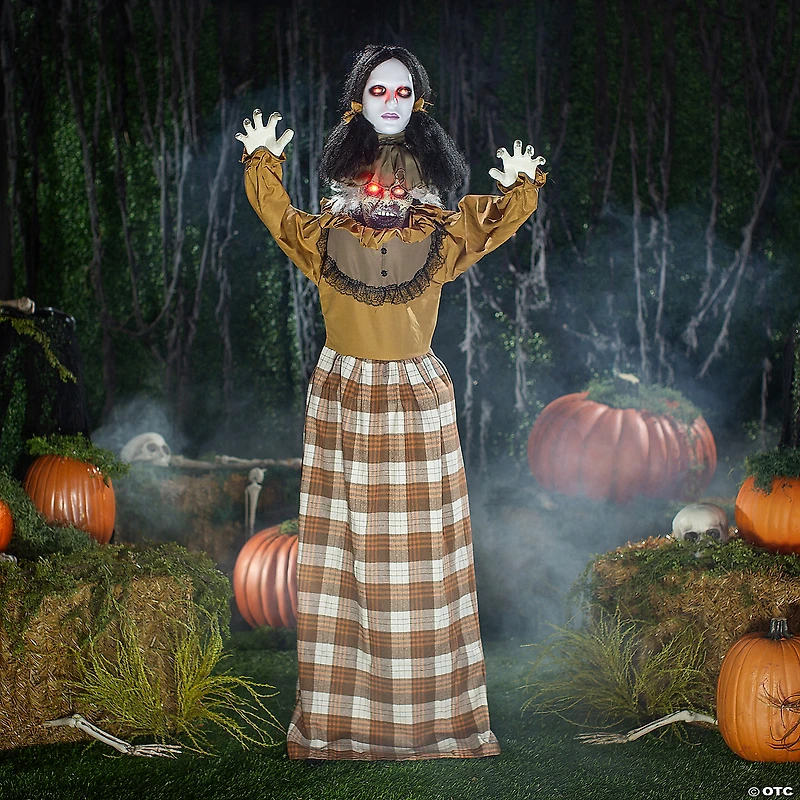 5 Ft. Standing Creepy Woman Plastic Pop-Up Halloween Decoration