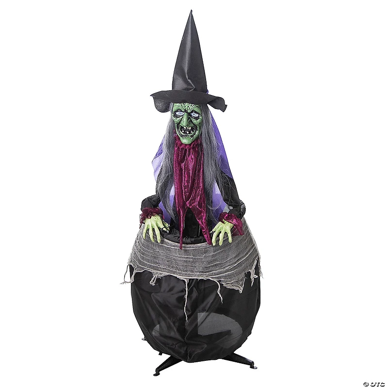 5 Ft. Witch with Cauldron Animated Prop