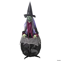 5 Ft. Witch with Cauldron Animated Prop