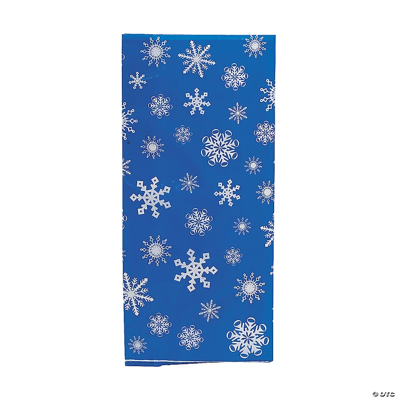 5" x 11 1/2" Blue Snowflake Cellophane Bags - 12 Pc.