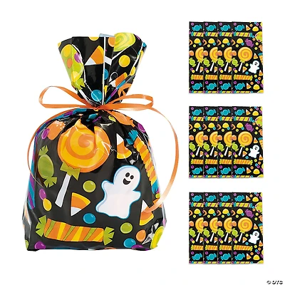 5" x 11 1/2" Halloween Ghost Cellophane Treat Bags - 12 Pc.