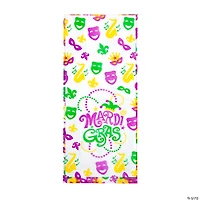 5" x 11 1/2" Medium Mardi Gras Icons Cellophane Treat Bags - 12 Pc.