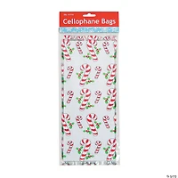 5" x 11" Candy Cane Cellophane Treat Bags - 12 Pc.