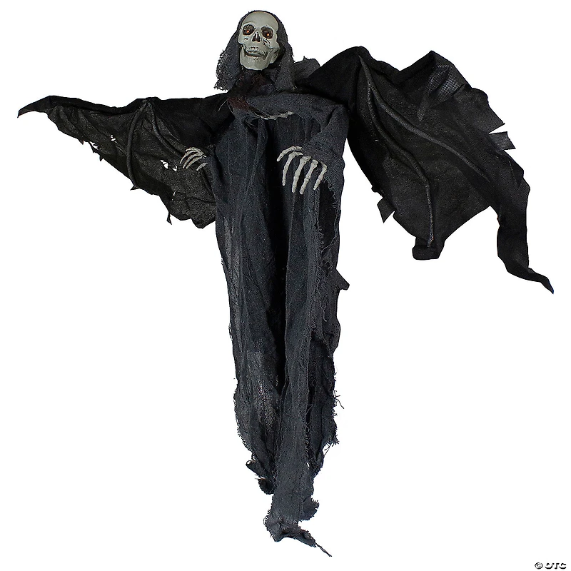 50" Animated Hanging Winged Grim Reaper with LED Eyes Halloween Decoration