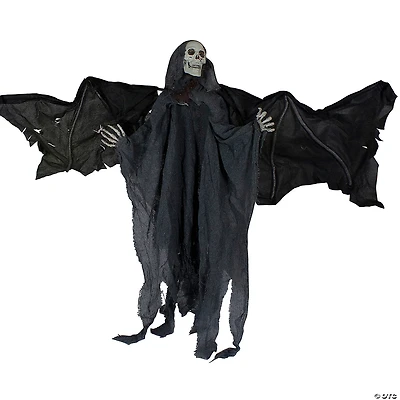 50" Animated Hanging Winged Grim Reaper with LED Eyes Halloween Decoration