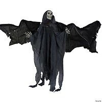 50" Animated Hanging Winged Grim Reaper with LED Eyes Halloween Decoration