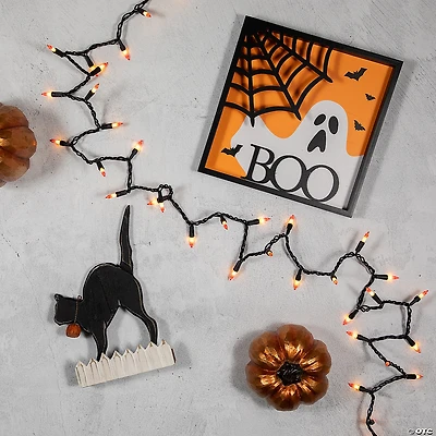 50-Count Yellow and Orange Candy Corn Mini Halloween Light Set  Black Wire