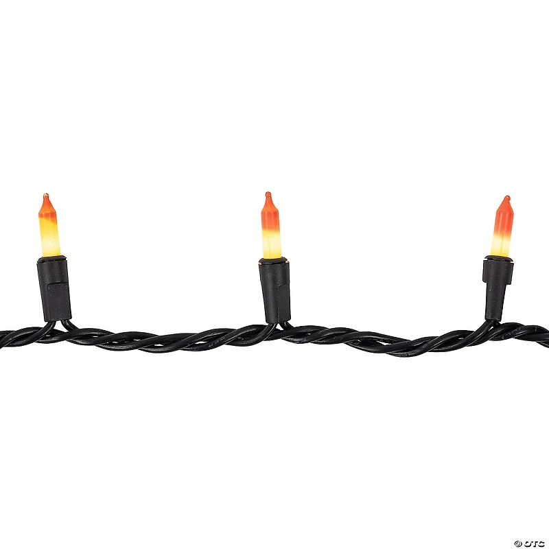 50-Count Yellow and Orange Candy Corn Mini Halloween Light Set  Black Wire