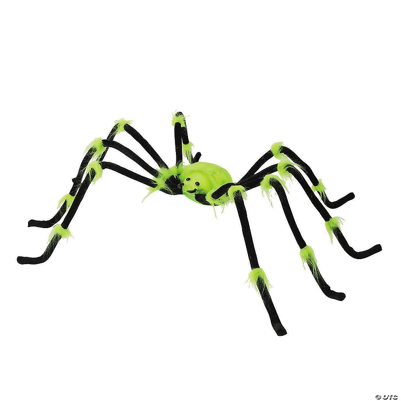 50" x 4" Green Illuminated Spider Halloween Decoration