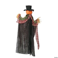 51 1/4" Animated Hanging Red Checkered Shirt Pumpkin Man Halloween Decoration