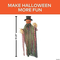 51 1/4" Animated Hanging Red Checkered Shirt Pumpkin Man Halloween Decoration