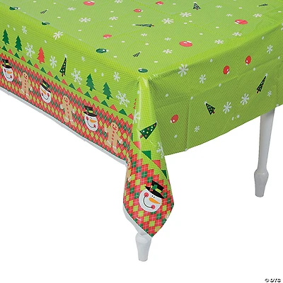 54" x 108" Ugly Sweater Plastic Tablecloth