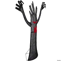 55" LED Lighted Black Terrifying Tree Outdoor Halloween Decoration  Purple Lights