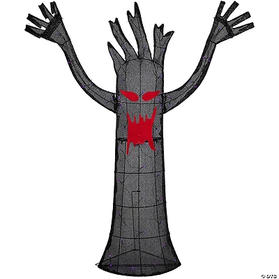 55" LED Lighted Black Terrifying Tree Outdoor Halloween Decoration  Purple Lights