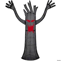55" LED Lighted Black Terrifying Tree Outdoor Halloween Decoration  Purple Lights