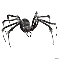 55" Poseable Hairy Joints Black Wolf Spider Halloween Decoration