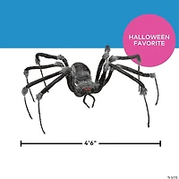 55" Poseable Hairy Joints Black Wolf Spider Halloween Decoration