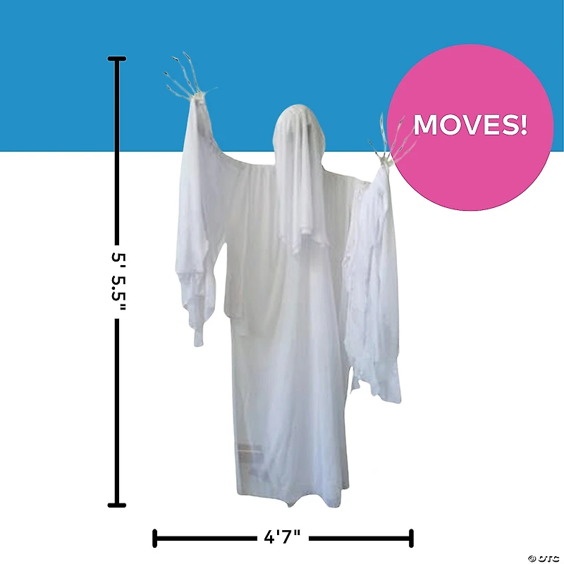 55" x 65 1/2" Standing Animated Skeleton Ghost Halloween Decoration