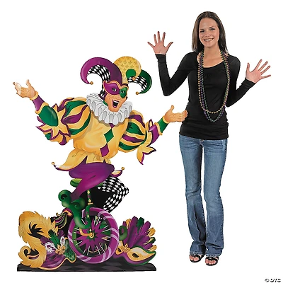 56" Mardi Gras Jester Cardboard Cutout Stand-Up
