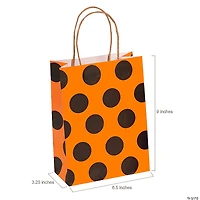 6 1/2" x 4" Medium Halloween Pattern Kraft Paper Gift Bags - 12 Pc.