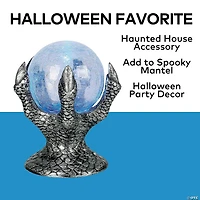 6 1/2" x 7 3/4" Light-Up Mystic Crystal Ball on Hand Halloween Tabletop Decoration