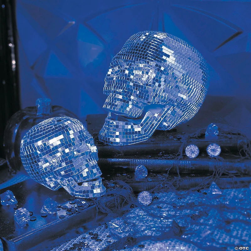 6 1/4" Disco Mosaic Skull Halloween Decoration