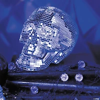 6 1/4" Disco Mosaic Skull Halloween Decoration