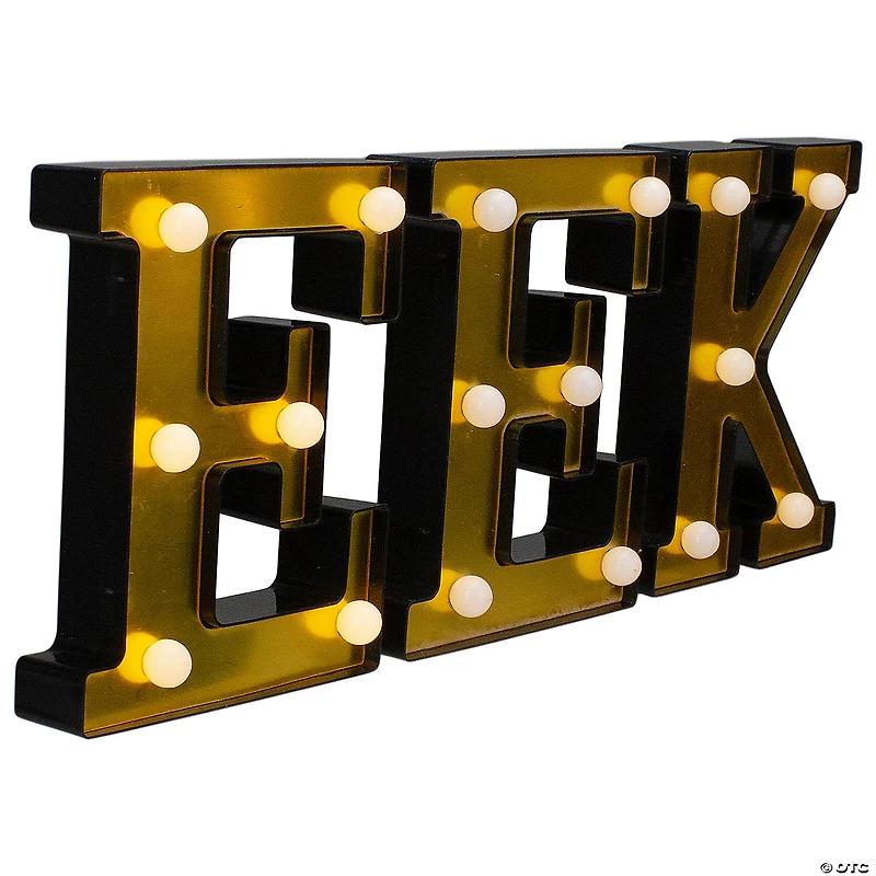 6.5" LED Lighted Gold EEK Halloween Marquee Sign